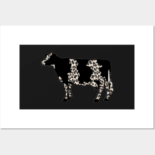 Cheetah Print Dairy Cow Silhouette  - NOT FOR RESALE WITHOUT PERMISSION Posters and Art